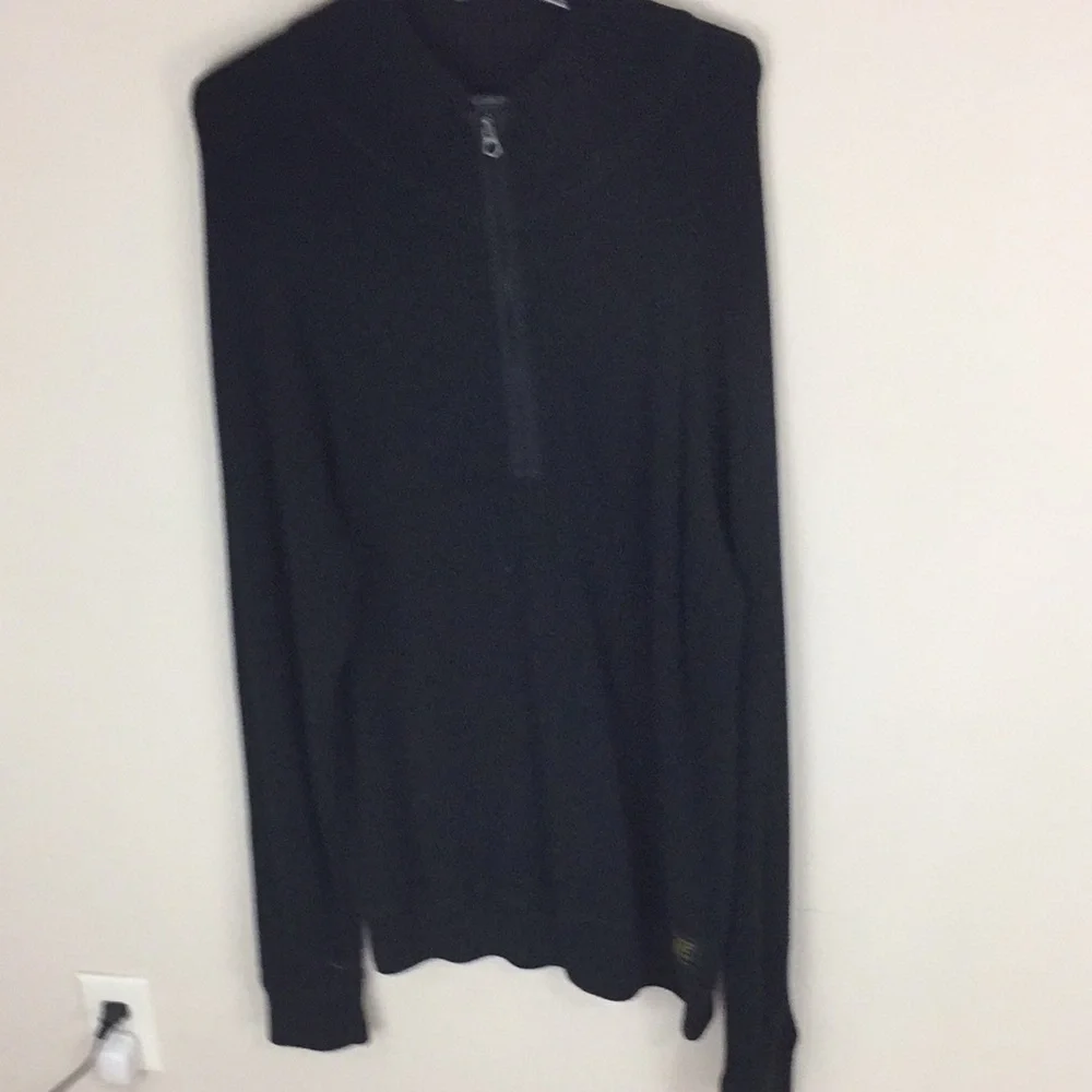 Polo Jean Company Ralph Lauren Navy Ribbed Quarter Zip Heavy Cotton Sweater XXL